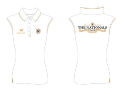 2023 The Nationals White Sleeveless Polo Shirt