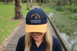 Equestrian Australia Cap Navy Cap Sand Peak
