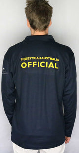 EA Official Cotton Backed Breathable Polyester Long Sleeve Polo Shirt