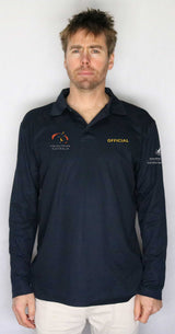 EA Official Cotton Backed Breathable Polyester Long Sleeve Polo Shirt