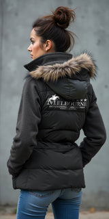 2025 MI3DE Charcoal and Silver Puffer Jacket With Fleece Sleeves