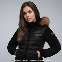 2024 MI3DE Black Padded Jacket With Fleece Sleeves