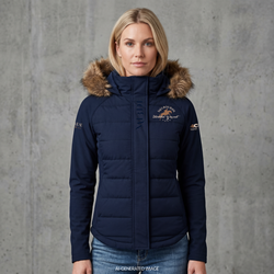 2026 MI3DE Navy Blue and Brown Jacket with Removable Fur