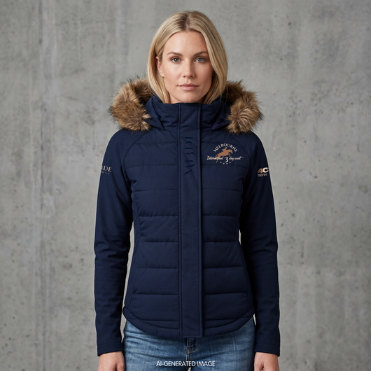 2026 MI3DE Navy Blue and Brown Jacket with Removable Fur