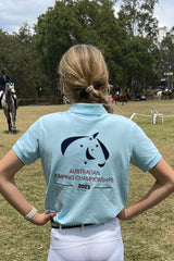 2023 Australian Jumping Championship Light Blue Polo Shirt