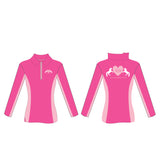 Kim Durante Long Sleeve Zip Dark Pink Polo Shirt
