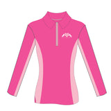 Kim Durante Long Sleeve Zip Dark Pink Polo Shirt