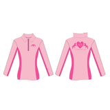 Kim Durante Long Sleeve Zip Light Pink Polo Shirt