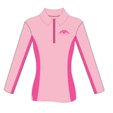 Kim Durante Long Sleeve Zip Light Pink Polo Shirt