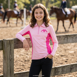Kim Durante Long Sleeve Zip Light Pink Polo Shirt