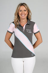 2023 MI3DE Charcoal Pink Light Blue Polo Shirt