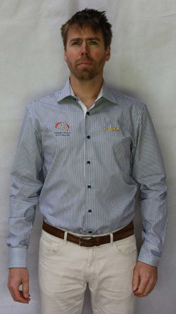 EA Coach 100% Cotton Striped Long Sleeve Business Shirt
