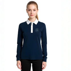 2025 EV Show Horse Team Navy Long Sleeve Polo Shirt