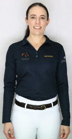 EA Official Cotton Backed Breathable Polyester Long Sleeve Polo Shirt