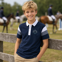2026 EV Show Horse Team Navy Short Sleeve Polo Shirt