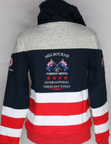 2021 MI3DE Navy Red and White Stripe Pullover Hoodie