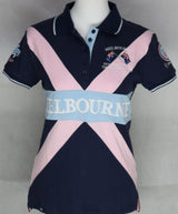 2021 MI3DE  Navy Pink Cotton Lycra Polo Shirt