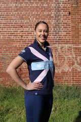 2021 MI3DE  Navy Pink Cotton Lycra Polo Shirt