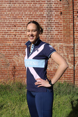 2021 MI3DE  Navy Pink Cotton Lycra Polo Shirt