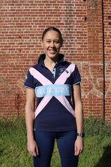 2021 MI3DE  Navy Pink Cotton Lycra Polo Shirt