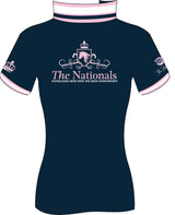 2019 Show Horse Nationals Navy Pink Rib Knit Collar Polo