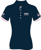 2019 Show Horse Nationals Navy Pink Rib Knit Collar Polo