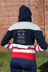 2021 MI3DE Navy Red and White Stripe Pullover Hoodie