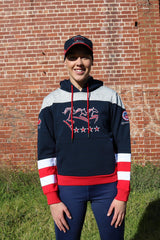 2021 MI3DE Navy Red and White Stripe Pullover Hoodie
