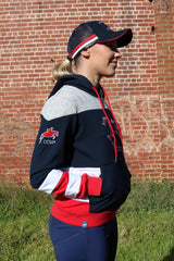 2021 MI3DE Navy Red and White Stripe Pullover Hoodie
