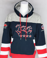 2021 MI3DE Navy Red and White Stripe Pullover Hoodie